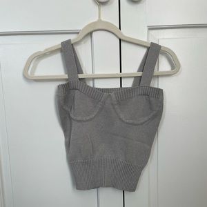 Line and dot Bridget sweater top in gray
